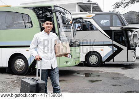 Male Muslim Travel By Bus During Pandemic