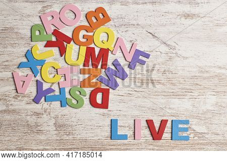 Colors Letters In A Clear Background Horitzontal