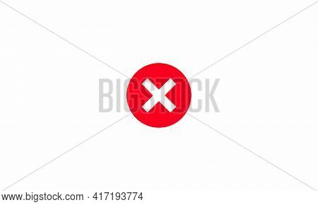 Red Crossmark Button Vector Illustration On White Background. Creative Icon.