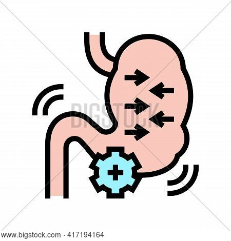 Narrowing Of Stomach Bariatric Color Icon Vector. Narrowing Of Stomach Bariatric Sign. Isolated Symb