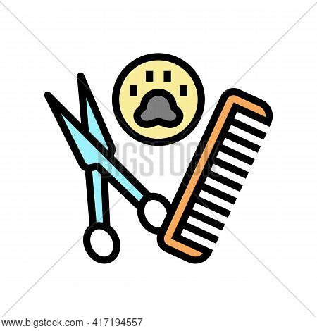 Grooming Accessories Dog Color Icon Vector. Grooming Accessories Dog Sign. Isolated Symbol Illustrat
