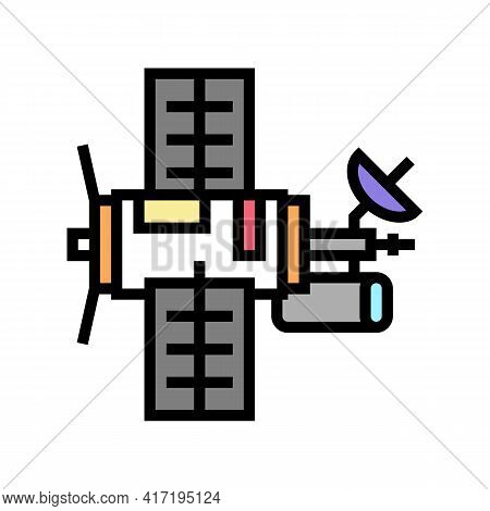 Satellite Equipment Color Icon Vector. Satellite Equipment Sign. Isolated Symbol Illustration
