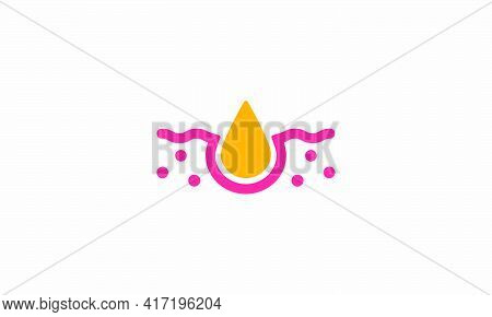Pimple Pore Logo Design Graphic Vector. On White Background.