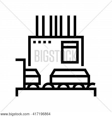 Processing Aluminium Production Line Icon Vector. Processing Aluminium Production Sign. Isolated Con