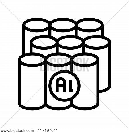 Product Of Aluminium Production Line Icon Vector. Product Of Aluminium Production Sign. Isolated Con