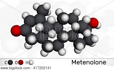 Metenolone, Methenolone Molecule. It Is Androgen, Anabolic Steroid. Molecular Model. 3d Rendering. 3
