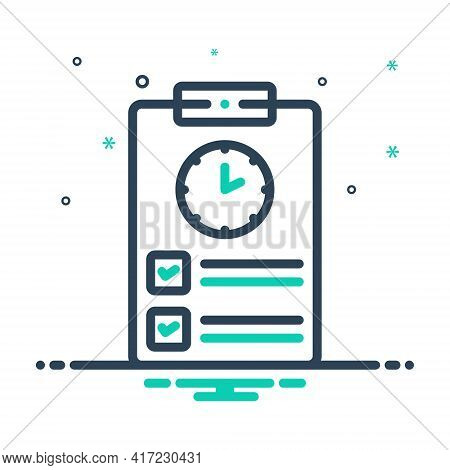 Mix Icon For Timesheet Countdown Overtime Schedule Timetable Timekeeping