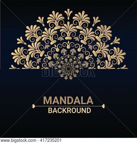 Decorative Flower Mandala Background With Place For Text. Colorful Abstract Graphics. Arabic Islamic