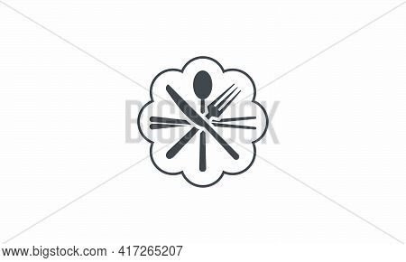 Crossed Silverware Icon. Chopsticks Spoon Fork Knife Design Flat Vector.