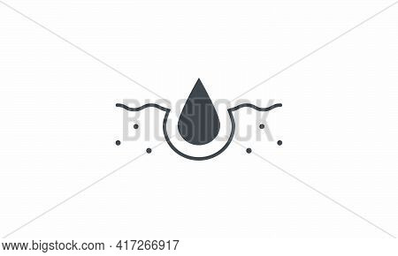 Pore Acne Icon. Isolated On White Background.