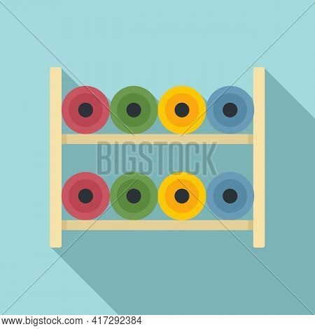 Sewing Bobine Rack Icon. Flat Illustration Of Sewing Bobine Rack Vector Icon For Web Design
