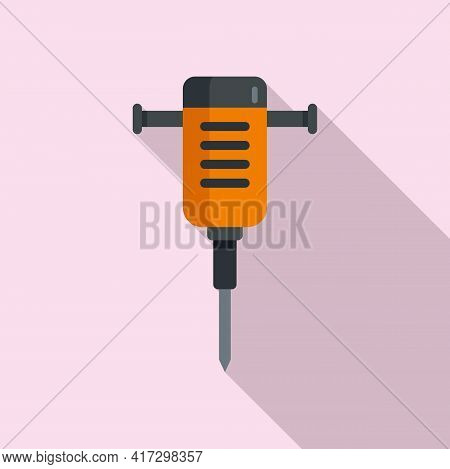 Hammer Drill Icon. Flat Illustration Of Hammer Drill Vector Icon For Web Design