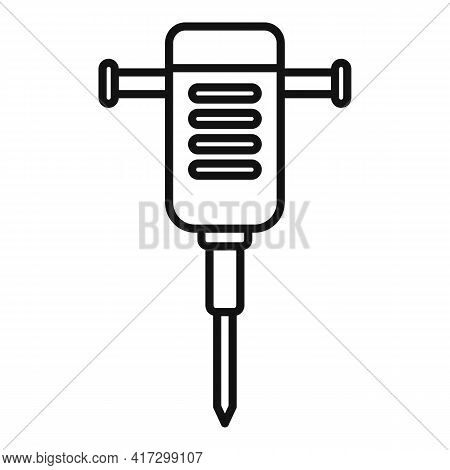Hammer Drill Icon. Outline Hammer Drill Vector Icon For Web Design Isolated On White Background