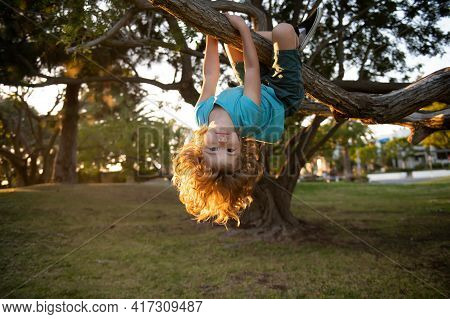 Child On A Tree. Insurance Kids. Health Care Insurance Concept For Kids. Medical Healthcare Protecti