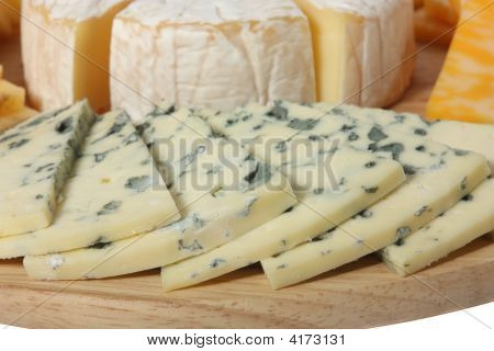 Cheese On Wooden Platter