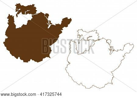 Potsdam-mittelmark District (federal Republic Of Germany, Rural District, State Of Brandenburg) Map 