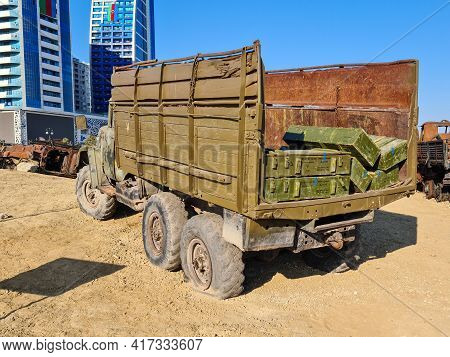 Bullet Boxes On The 4-wheel-drive Cargo Truck - Baku, Azerbaijan, 04-16-2021