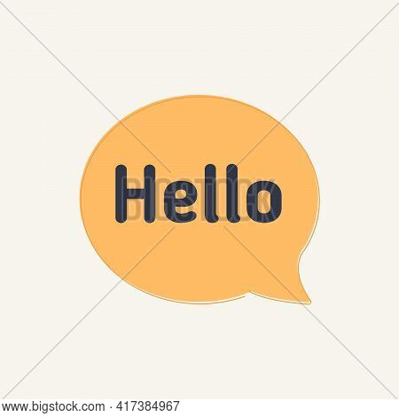 Hi, Hello. Banner, Speech Bubble, Poster And Sticker Concept With Text Hello. White Bubble Message H