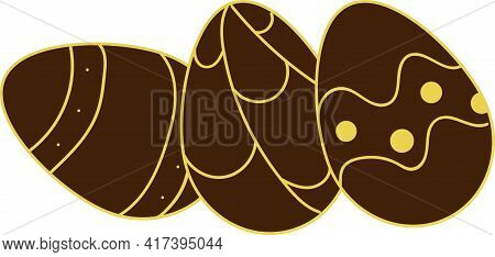Festive Easter Choko Eggs For Decorating Postcards And Banners For The Holiday