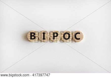 Bipoc Symbol. Abbreviation Bipoc, Black, Indigenous And People Of Color On Wooden Circles. Beautiful