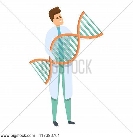 Scientist Extract Dna Icon. Cartoon Of Scientist Extract Dna Vector Icon For Web Design Isolated On 