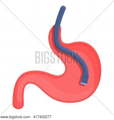 Stomach Endoscope Icon. Cartoon Of Stomach Endoscope Vector Icon For Web Design Isolated On White Ba
