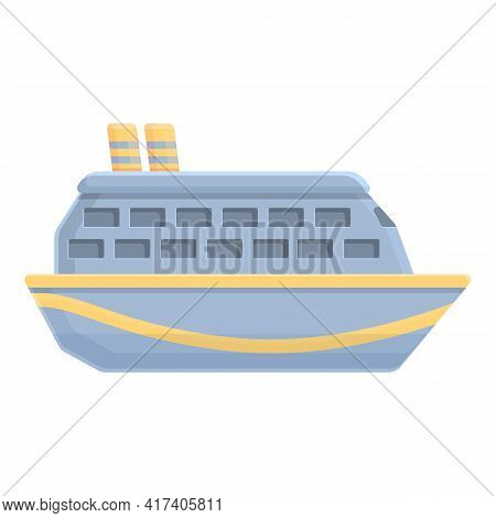 Regular Cruise Liner Icon. Cartoon Of Regular Cruise Liner Vector Icon For Web Design Isolated On Wh