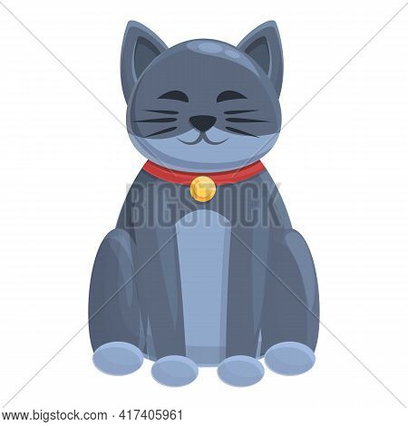 Maneki Lucky Cat Icon. Cartoon Of Maneki Lucky Cat Vector Icon For Web Design Isolated On White Back