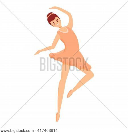 Beauty Ballerina Icon. Cartoon Of Beauty Ballerina Vector Icon For Web Design Isolated On White Back