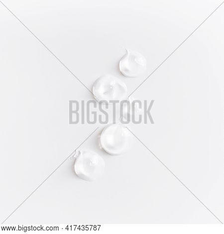 Healthy Cosmetics Concept With Cosmetic Textures And Smears From Transparent Aloe Vera Body Cream On