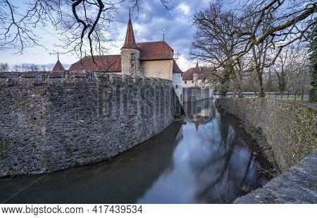 Hallwyl Castle In The Municipality Of Seengen, Canton Aargau, Is One Of The Most Important Moated Ca