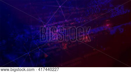 Abstract Technology Dark Background. Cyber Space Backdrop