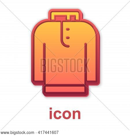 Gold Shirt Kurta Icon Isolated On White Background. Vector