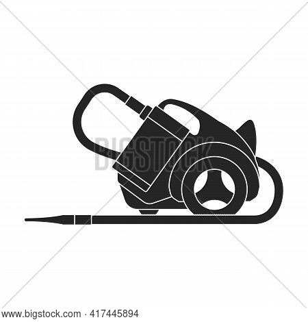 Vacuum Cleaner Vector Black Icon. Vector Illustration Robot Carpet On White Background. Isolated Bla