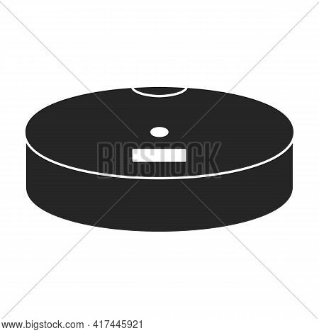 Vacuum Cleaner Vector Black Icon. Vector Illustration Robot Carpet On White Background. Isolated Bla