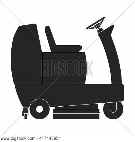 Vacuum Cleaner Vector Black Icon. Vector Illustration Robot Carpet On White Background. Isolated Bla