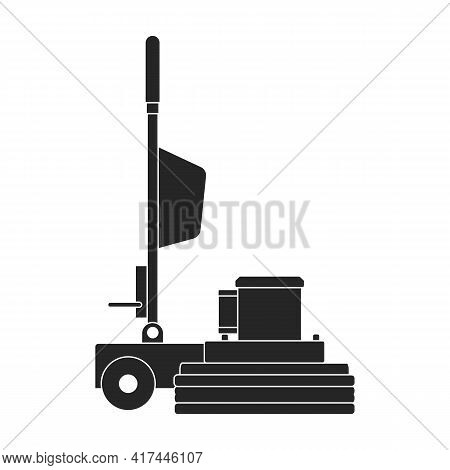 Vacuum Cleaner Vector Black Icon. Vector Illustration Robot Carpet On White Background. Isolated Bla