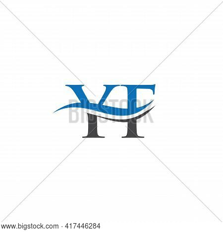 Swoosh Letter Yf Logo Design For Business And Company Identity. Water Wave Yf Logo With Modern Trend
