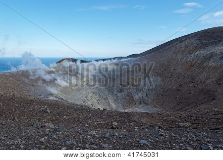 Grand (Fossa) crater of Vulcano island near Sicily Italy