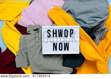 Light Box On Donated For Shwopping Clothes. Shwop And Shop With Old Clothes For Upcycling And Reusin