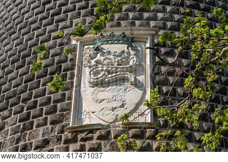 Details Of The Sforza Castle (castello Sforzesco) With The Coat Of Arms Of The Visconti Noble Family