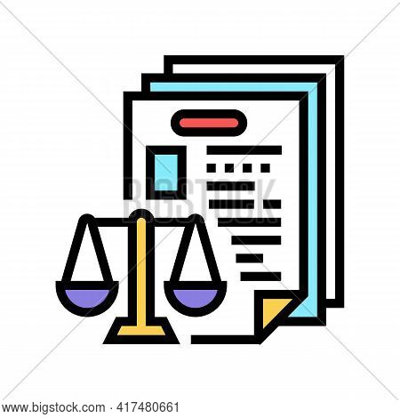Bureaucracy Law Dictionary Color Icon Vector. Bureaucracy Law Dictionary Sign. Isolated Symbol Illus