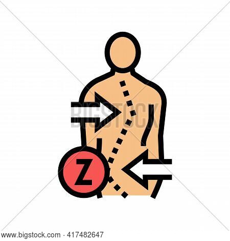Z-shaped Scoliosis Color Icon Vector. Z-shaped Scoliosis Sign. Isolated Symbol Illustration