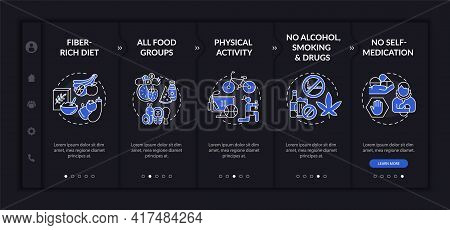 Hepatic Health Onboarding Vector Template. Responsive Mobile Website With Icons. Web Page Walkthroug