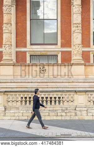 July 2020. London. People By The Victoria And Albert Or V And A Museum, London, England