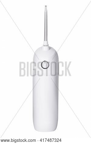 Cordless Dental Water Flosser Isolated On White Background. Pulse Oral Irrigator.