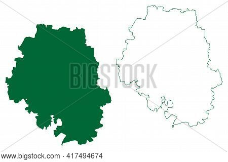 Bangalore Urban District (karnataka State, Republic Of India, Bangalore Division) Map Vector Illustr