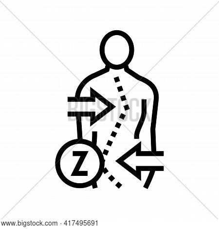 Z-shaped Scoliosis Line Icon Vector. Z-shaped Scoliosis Sign. Isolated Contour Symbol Black Illustra