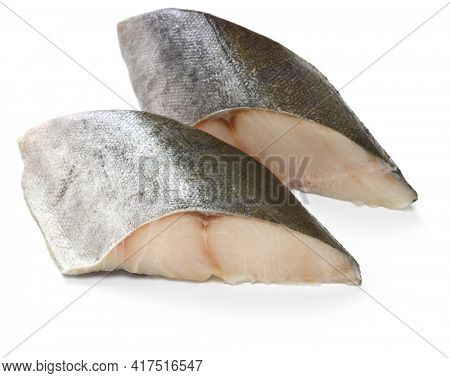 sablefish (black cod) fillet isolated on white background