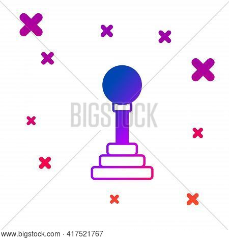 Color Gear Shifter Icon Isolated On White Background. Manual Transmission Icon. Gradient Random Dyna